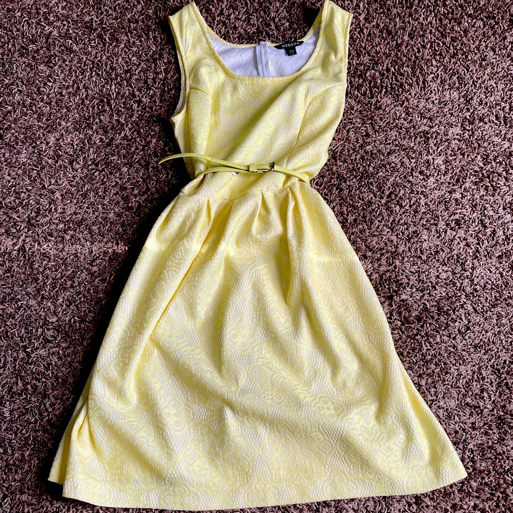 Yellow lace dress